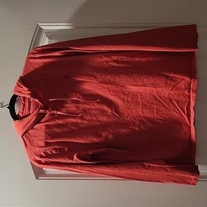 Polo Ralph Lauren red long sleeve knit hoodie with blue logo - size medium